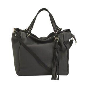 GIANNI CONTI Made In Italy Leather Tassel Tote